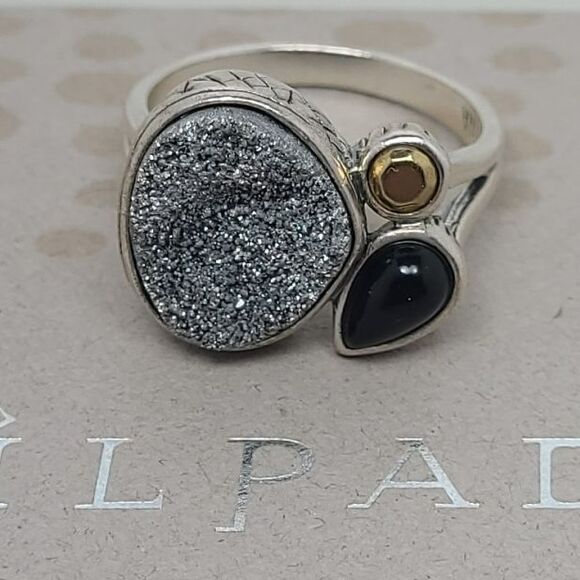Silpada Sterling Silver 925 Crystal Cave Druzy Quartz Ring R3132 Sz 9 NEW - Picture 1 of 8
